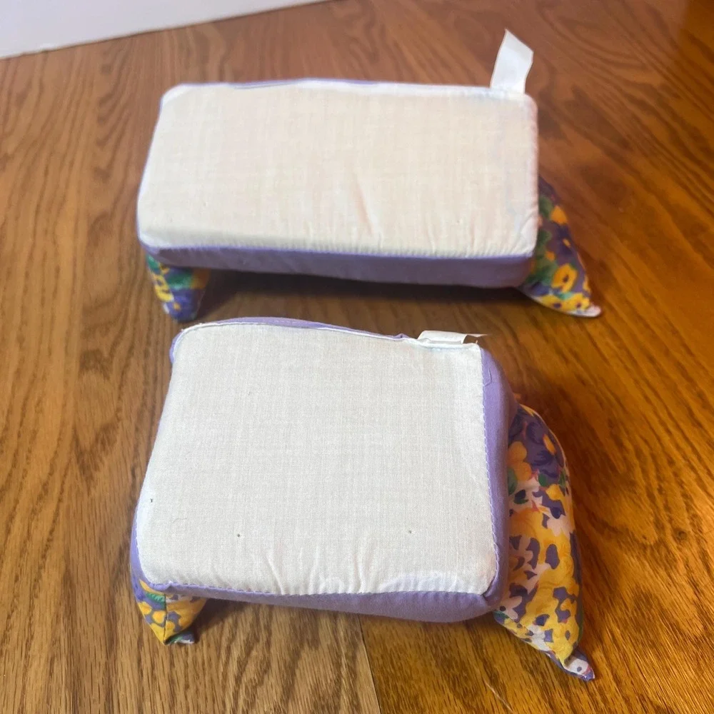 VTG 1994 Toymax Barbie Sofa & Chair Set Floral Purple Plush pretend Furniture
